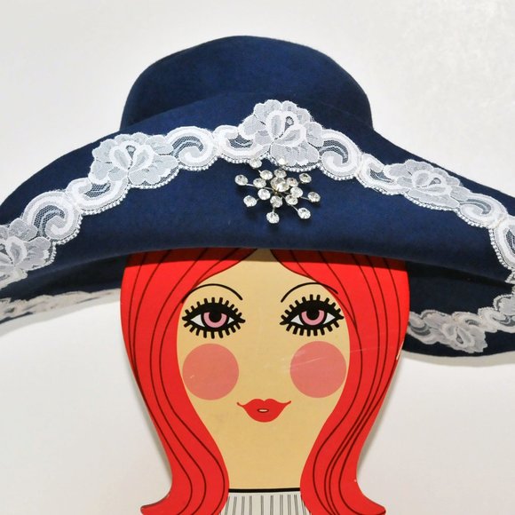 Women’s Picture Frame Wide Brim Hat 100% Wool